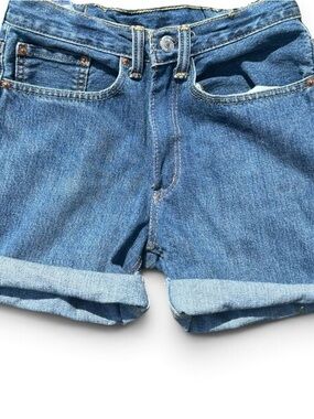 Levi's Blue Rolled-Hem Denim Shorts